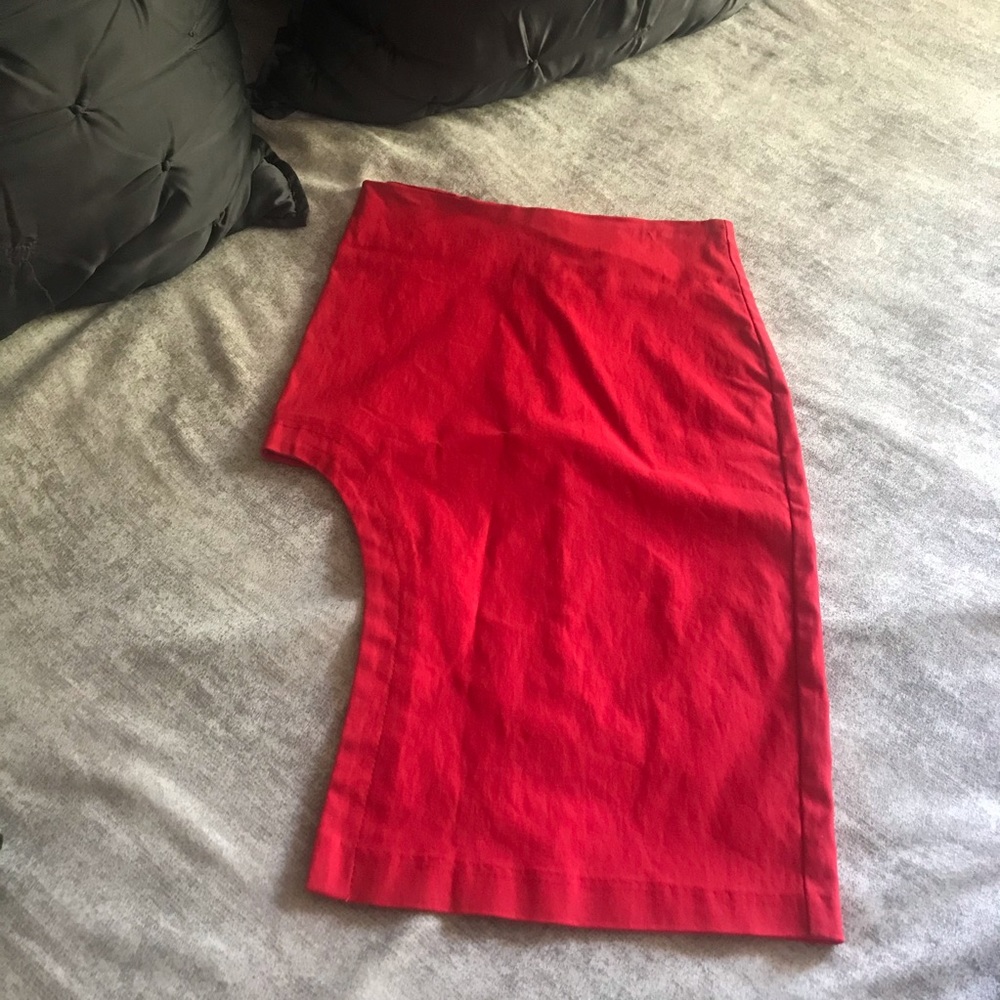 Hot red cutout skirt